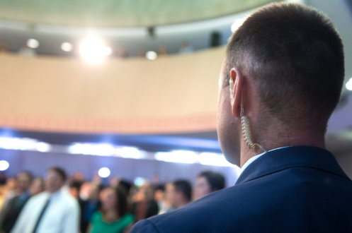 security watching over a seminar