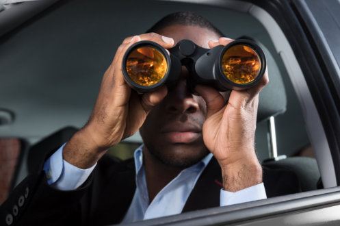 adult man using binocular